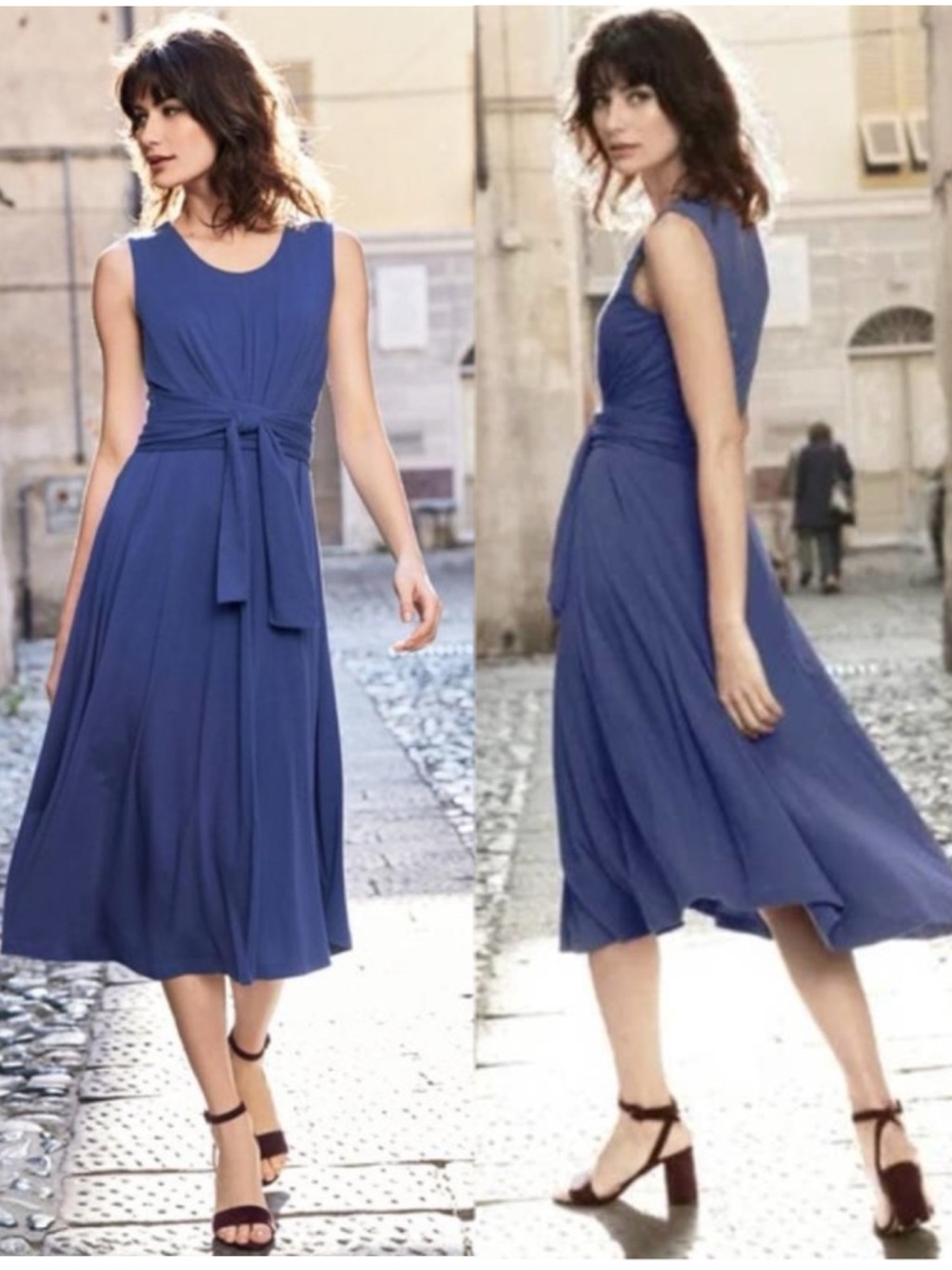 PERUVIAN CONNECTION Sleeveless Amethyst Sunburst Pima Cotton Midi Dress